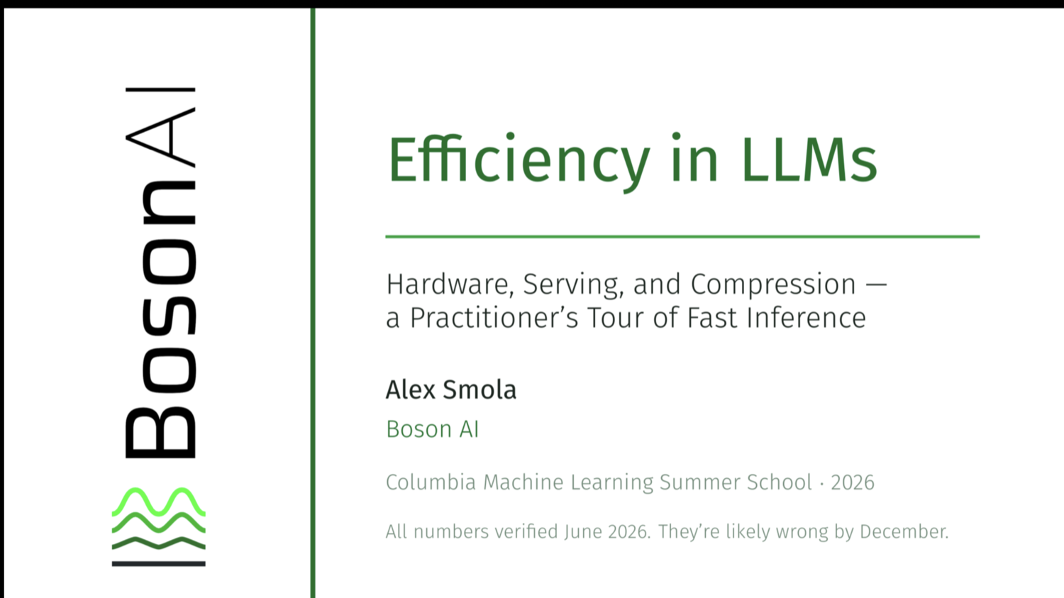 A talk's title slide filling a connected external display